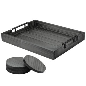 Ebern Designs Ceeanna Solid Wood Tray - Set of 4 | Wayfair